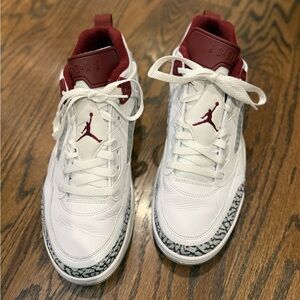 Air Jordan Spizike White and Maroon Sneakers